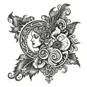 Virgo tattoo mixed with a mehndi Victorian gothic style make very detailed  tattoo design idea