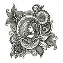 Virgo tattoo mixed with a mehndi Victorian gothic style make very detailed  tattoo design idea