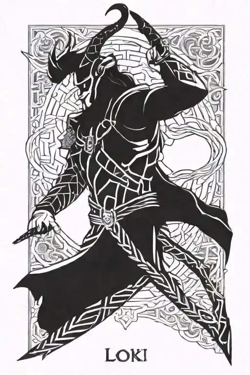 Loki God of mischief warrior  tattoo design idea