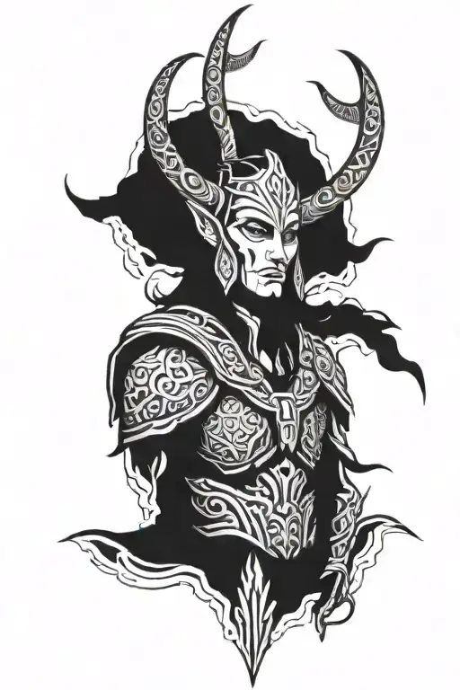 Loki god tattoo design idea