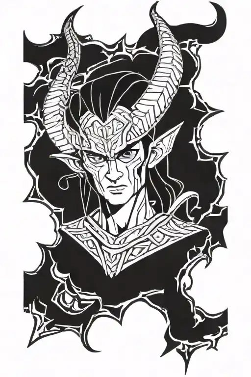 Loki God of mischief tattoo design idea