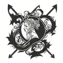 freya goddess and algiz rune tattoo design idea