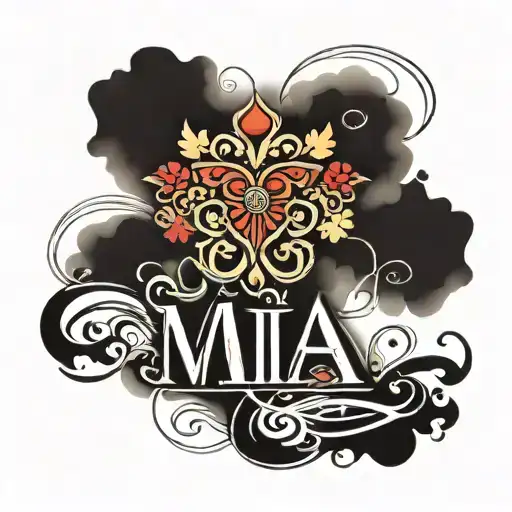 Mia name written tattoo design idea