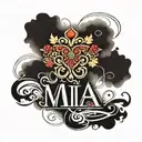 Mia name written tattoo design idea