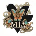 Mia name written tattoo design idea