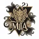 Mia name written tattoo design idea