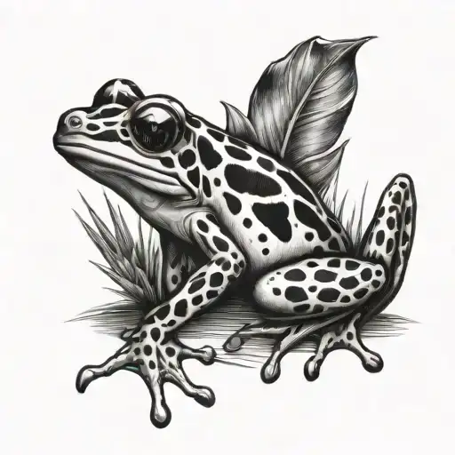 poison dart frog and dagger tattoo design idea