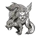 umbreon and absol under the moon tattoo design idea