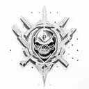 duke nukem 3d nuclear logo tattoo design idea