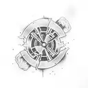 duke nukem 3d nuclear logo tattoo design idea