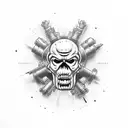 duke nukem 3d nuclear logo tattoo design idea