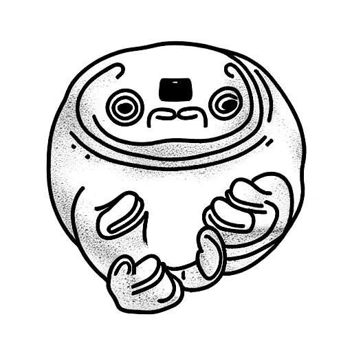 strong tardigrade meditating tattoo design idea