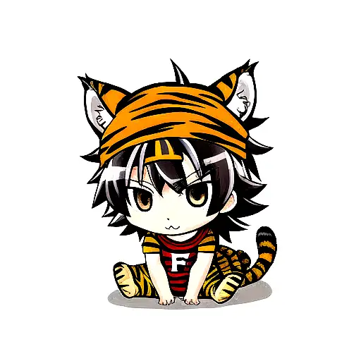 Tiger cub with a bandana on its head tattoo design idea
