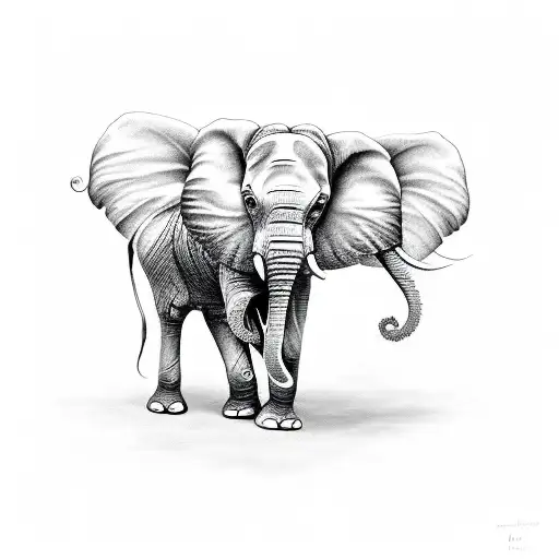 combination elephant  octopus  tattoo design idea