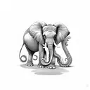 elephant with octopus  tattoo design idea