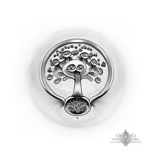 Tree of Life mushrooms hourglass keep going  tattoo design idea