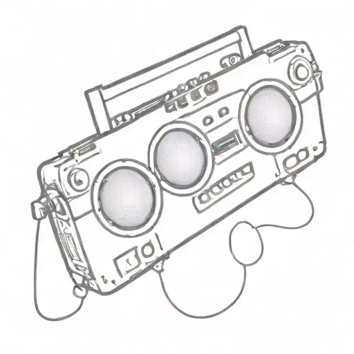Incorporate a microphone and a boombox in a cassette tape design tattoo design idea