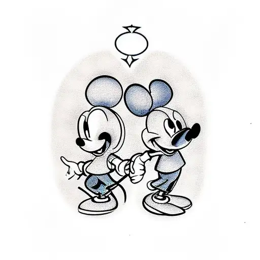 anthony and mickey mouse picture tattoo design idea