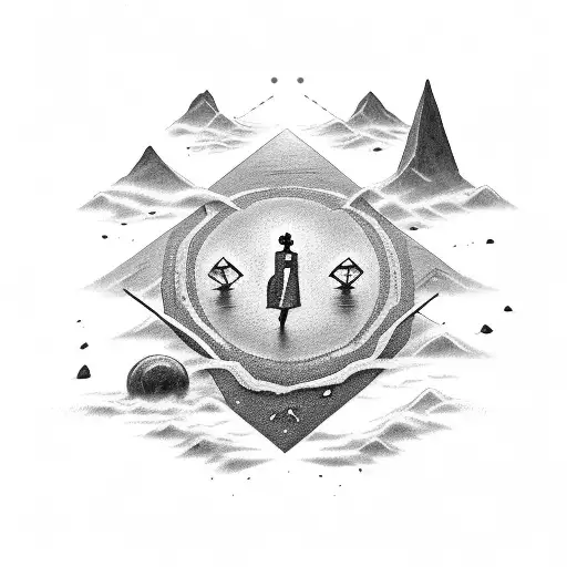 A black-grey tattoo of a broken chain with a powerful quote about embracing solitude and finding strength within oneself. tattoo design idea