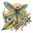 dragonfly flying tattoo design idea