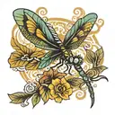 dragonfly flying tattoo design idea