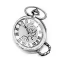 A broken pocket watch that is covered in vines tattoo design idea