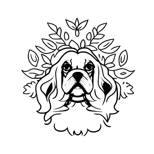 silhouette of a women with an english cocker spaniel tattoo design idea