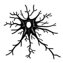 neuron with a soma and dendrites but clean tattoo design idea