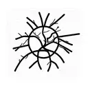 neuron with a soma and dendrites but clean tattoo design idea