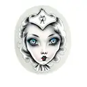 victorian porcelain doll black and grey tattoo design idea