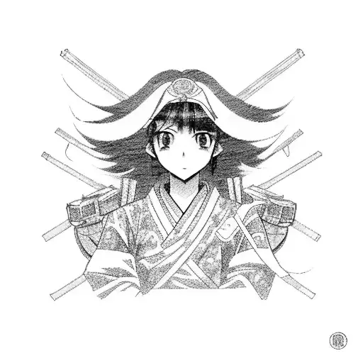 Traditional Japanese manga inspired by technology tattoo design idea