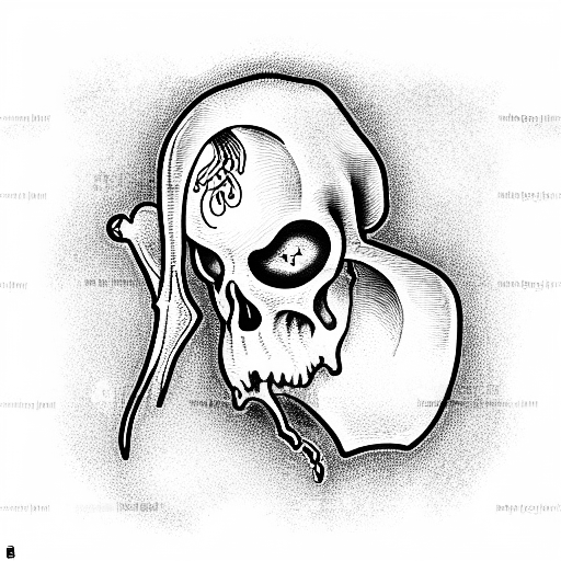 Grim Reaper holding a bleeding heart tattoo design idea
