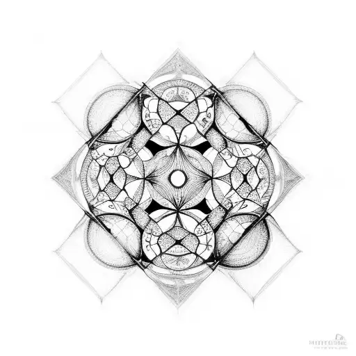 Create a metatron's cube with intricate geometric patterns tattoo design idea