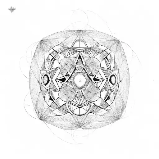 Create a metatron's cube with intricate geometric patterns tattoo design idea