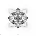 Create a metatron's cube with intricate geometric patterns tattoo design idea