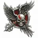 blood angel's chapter symbol from Warhammer 40k universe tattoo design idea
