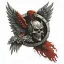 blood angel's chapter symbol from Warhammer 40k universe tattoo design idea