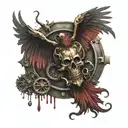 blood angel's chapter symbol from Warhammer 40k universe tattoo design idea