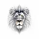 Lion with never give up tattoo design idea