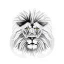 Lion with never give up tattoo design idea