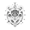 zodiac sign Libra in  negative space tattoo style tattoo design idea