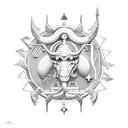 zodiac sign Libra in  negative space tattoo style tattoo design idea