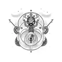 zodiac sign Libra in  negative space tattoo style tattoo design idea