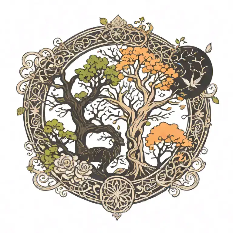 tree of life intertwined tattoo design idea