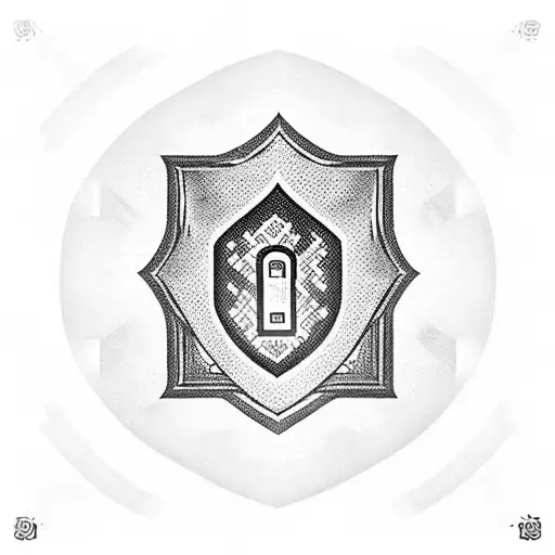 Arm Sleeve with Binary code forming a shield with a lock symbol in the center tattoo design idea