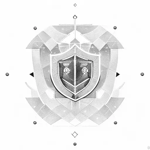 Binary code forming a shield with a lock symbol in the center tattoo design idea