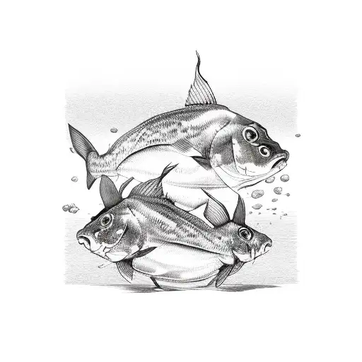 two carps tattoo design idea