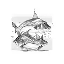 two carps tattoo design idea