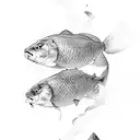 two carps tattoo design idea