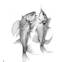 two carps tattoo design idea